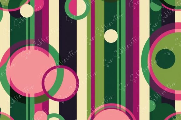 Retro Pop Art Circles and Stripes Grafik Hintegründe Von Sun Sublimation