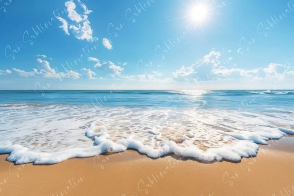 Serene Beach Grafica Sfondi Di Sun Sublimation
