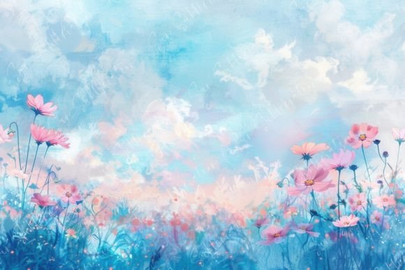 Serene Floral Meadow Graphic Backgrounds By Sun Sublimation
