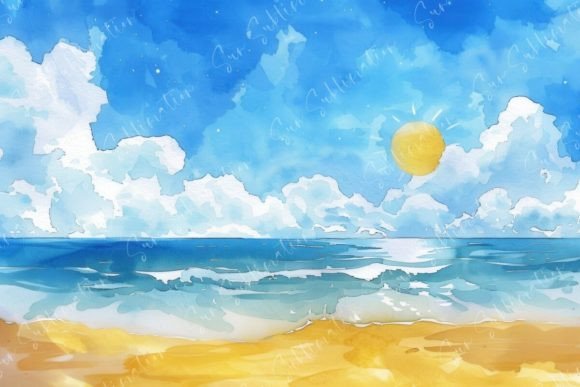 Sunny Beach Landscape Graphic Backgrounds By Sun Sublimation