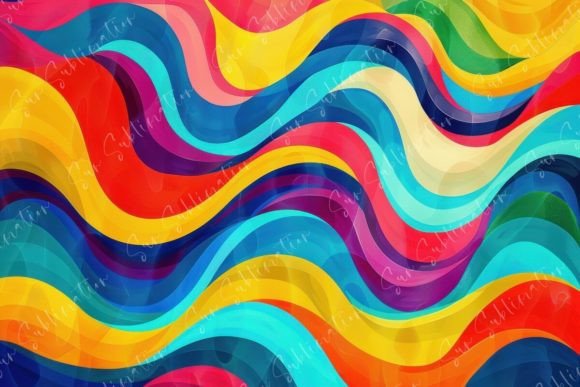 Vibrant Abstract Waves Graphic Backgrounds By Sun Sublimation