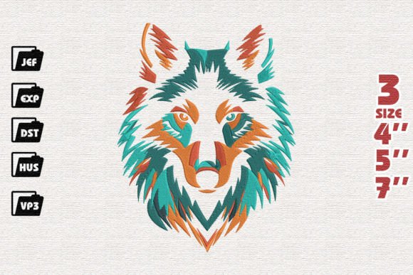 Wolf Animaux Sauvages Design de Broderie Par Nutty Creations