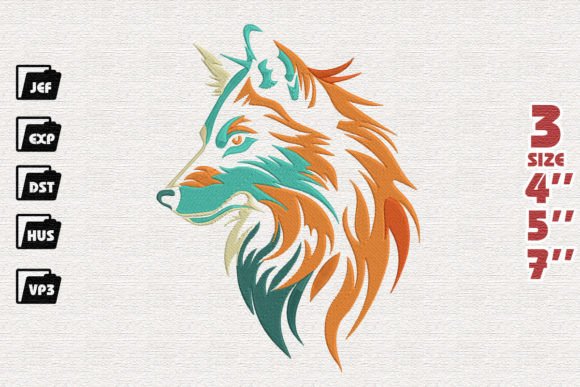Wolf Animaux Sauvages Design de Broderie Par Nutty Creations