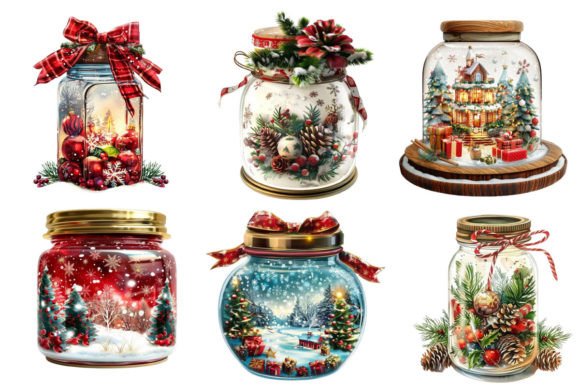 Chirstmas Decoration in 3d Jar Graphic AI Transparent PNGs By sayedhasansaif04