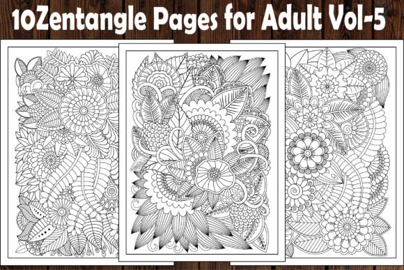 10 Zentangle Coloring Pages -for Adult Graphic Coloring Pages & Books Adults By Graphics Design Studio