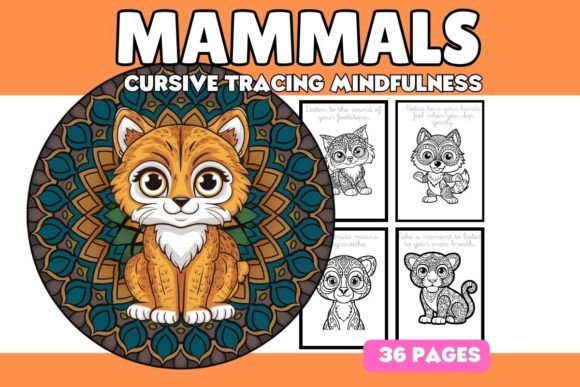Animal Mammals Tracing Mandala Mediate Illustration 1st grade Par TK 1989