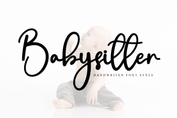 Babysitter Script & Handwritten Font By Black line
