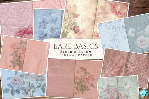 Bare Basics Blush & Bloom Journal Pages Graphic Objects By Emily Designs