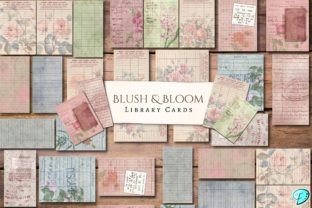 Blush & Bloom Library Card Printables Gráfico Objetos Gráficos de Alta Calidad Por Emily Designs 1