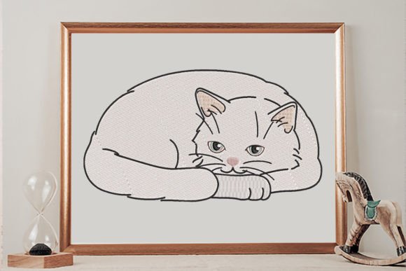 Lazy Cat Cats Embroidery Design By wick john