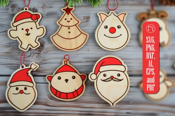 Christmas Ornaments SVG Cut File Bundle Graphic 3D SVG By NGISED