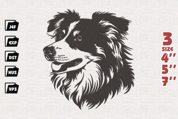 Collie Dog Embroidery Dogs Embroidery Design By Nutty Creations