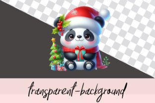 Cute Christmas Panda Sublimation Clipart Gráfico Ilustraciones Imprimibles Por craftvillage 4