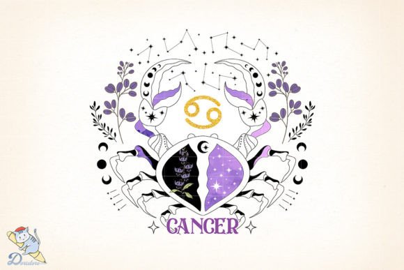 Floral Zodiac Cancer Sublimation Grafica Creazioni Di Dori Story