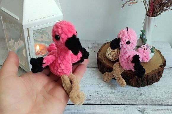 Mini Flamingo, Keyсhain, Car Decor Graphic Crochet Patterns By fabulousamigurumi