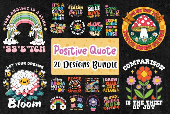 Positive Quote SVG Bundle Afbeelding Crafts Door Glamour