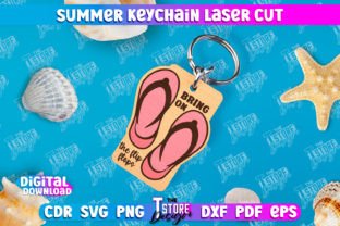 Summer Keychain Laser Cut Design Bundle Illustration Artisanat Par The T Store Design 3