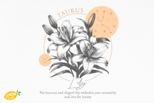 Taurus Zodiac Flowers PNG Sublimation Graphic Crafts By Lemon.design 1