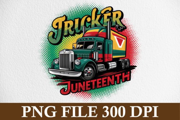 Trucker Juneteenth Sublimation Design Graphic T-shirt Designs By Creative T-Shirts