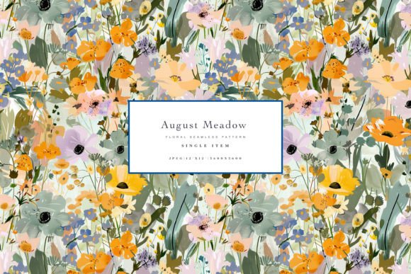 Meadow Flowers Seamless Pattern Graphic Illustrations By Patishop Art