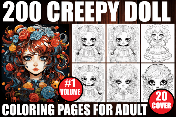 200 Creepy Doll Coloring Pages for Adult Graphic Coloring Pages & Books Adults By Central_House