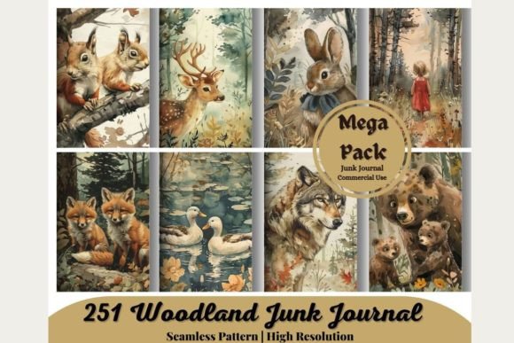 251 Woodland Junk Journal Graphic AI Graphics By 99CentsCrafts