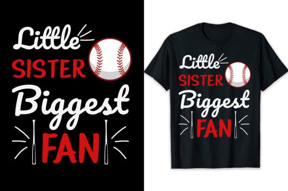 Baseball Little Sister Biggest Fan Shirt Gráfico Diseños de Camisetas Por shihabmazlish87