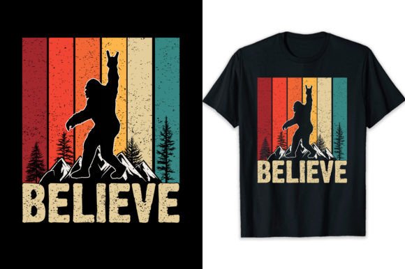 Bigfoot Believe Bigfoot Lover T-shirt Grafika Projekty Koszulek Przez shihabmazlish87