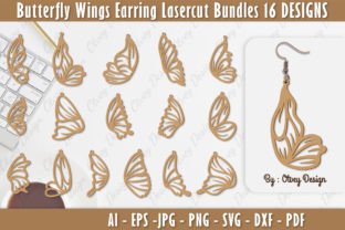 Butterfly Wing Earring Lasercut BUNDLE Grafik Plotterdateien Von Otvey Design 1