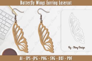 Butterfly Wing Earring Lasercut BUNDLE Grafik Plotterdateien Von Otvey Design 5