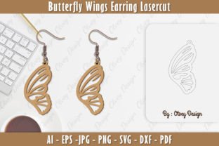 Butterfly Wing Earring Lasercut BUNDLE Grafik Plotterdateien Von Otvey Design 7