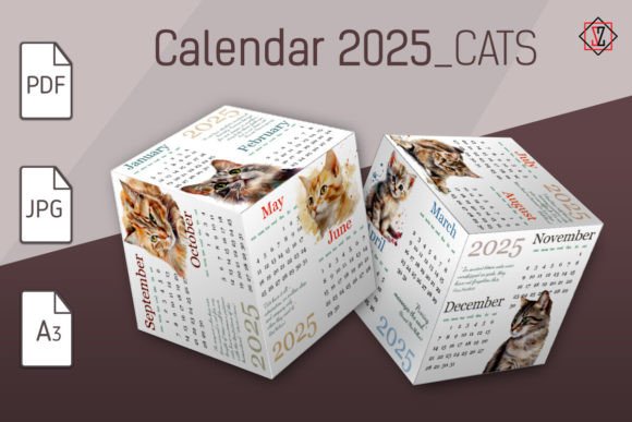 Cub Calendar 2025. Kitties Graphic Crafts By Светлана Зиновьева