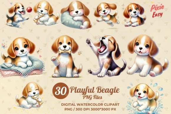 Cute Puppy Clipart Png, Playful Beagle Grafik KI Grafiken Von Pixie Easy