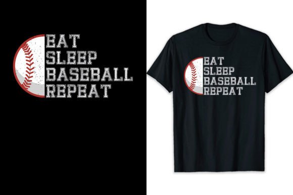 Eat Sleep Baseball Repeat Baseball Shirt Gráfico Diseños de Camisetas Por shihabmazlish87
