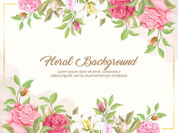 Floral Watercolor Wedding Banner Design Graphic Backgrounds By lukasdediz