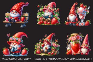 Gnome Clipart, Strawberry Gnomes Png Gráfico Ilustraciones Imprimibles Por RobertsArt 4