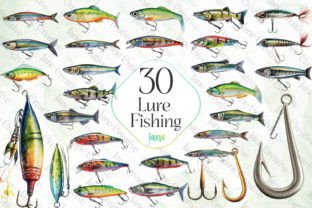 Lure Fishing Sublimation Clipart Illustration Illustrations Imprimables Par JaneCreative 1