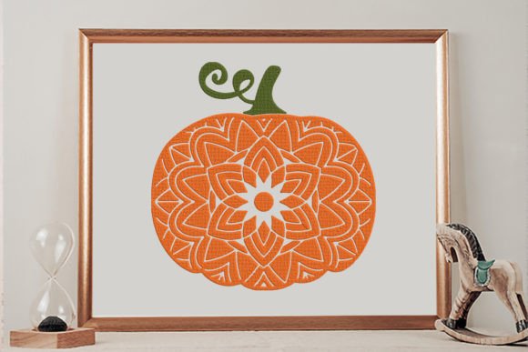 Pumpkin Mandala, Autumn, Decoration Autumn Embroidery Design By wick john