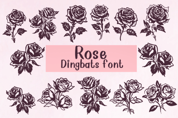 Rose Dingbats Font By Nongyao