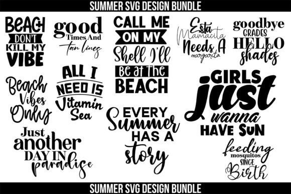 Summer SVG Bundle Illustration Designs de T-shirts Par snrcrafts24