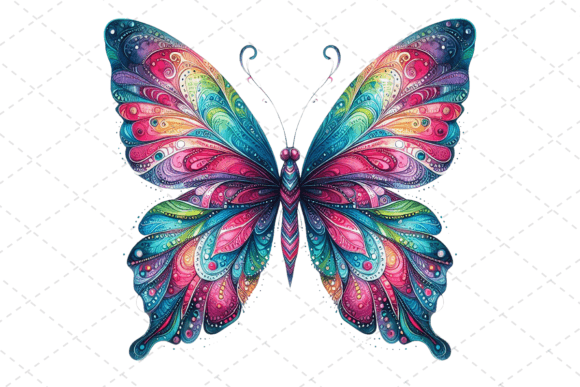 Vibrant Watercolor Butterfly Illustration Illustrations Imprimables Par Design Store