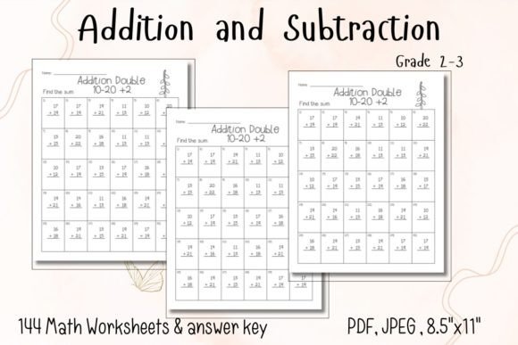 2 Digit Addition and Subtraction Gráfico Segundo curso Por HappyDesign