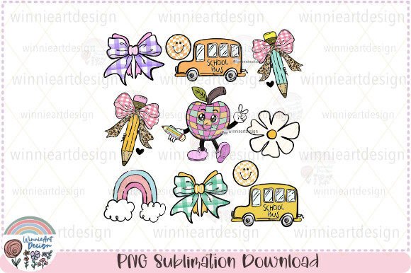 Back to School Pink Coquette Pencil PNG Grafica Design di T-shirt Di WinnieArtDesign