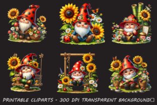 Gnome Clipart, Ladybug Gnome Png Gráfico Ilustraciones Imprimibles Por RobertsArt 4