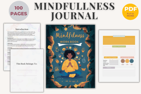 Mindfullness Journal Graphic KDP Interiors By Nora as