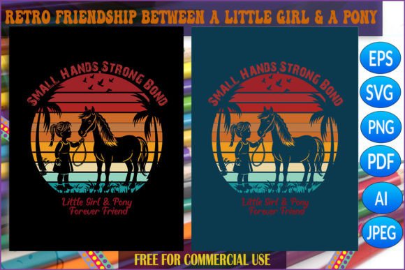 RETRO FRIENDSHIP: a GIRL with a PONY Graphic T-shirt Designs By NEEPA'S DESIGN-HUB