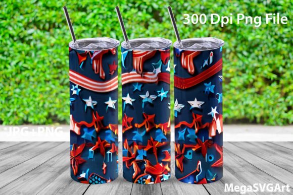 4th of July 20 Oz Tumbler Design PNG Graphic AI Transparent PNGs By MegaSVGArt