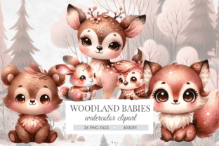 Baby Woodland Animals Clipart Bundle Illustration Illustrations Imprimables Par Bijou Bay 1