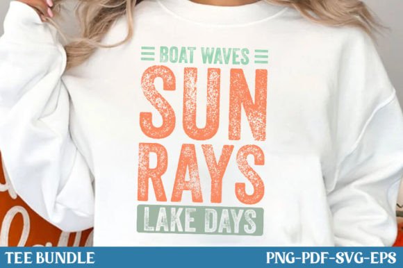 Boat Waves Sun Rays Lake Days, Summer Graphic T-shirt Designs By TeeBundle