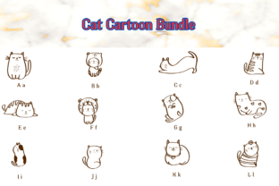Cat Cartoon Bundle Dingbats Font By Jeaw Keson 2